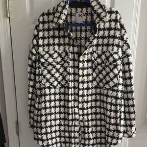 SO Black and White Houndstooth Jacket